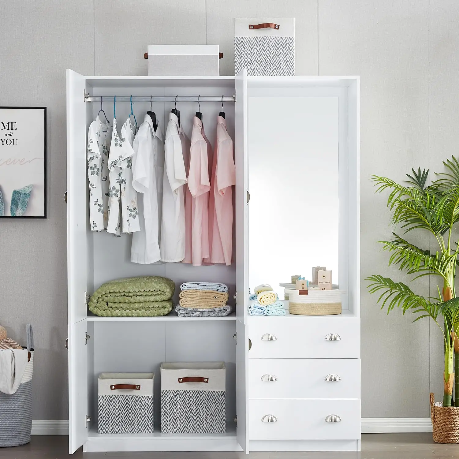 mirrored white double wardrobe and chest of drawers sliding doors wall closet small wardrobe with drawers