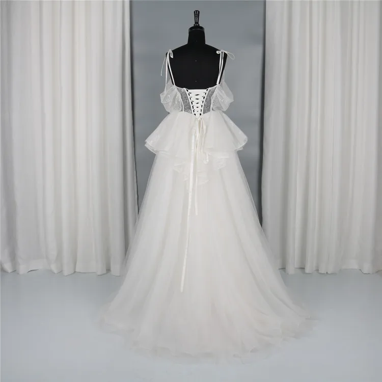 
High Quality Custom Sequined Dancing Lace Up Quinceanera Dress Ball Gowns Floor Length Wedding Dress 