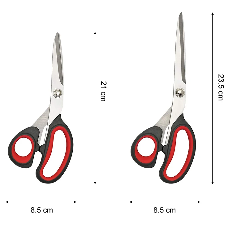 Multipurpose 2 Pack Scissors Set Office Scissors Household Sewing Tailor Scissors With Soft Grip Handle For Home Office Kitchen
