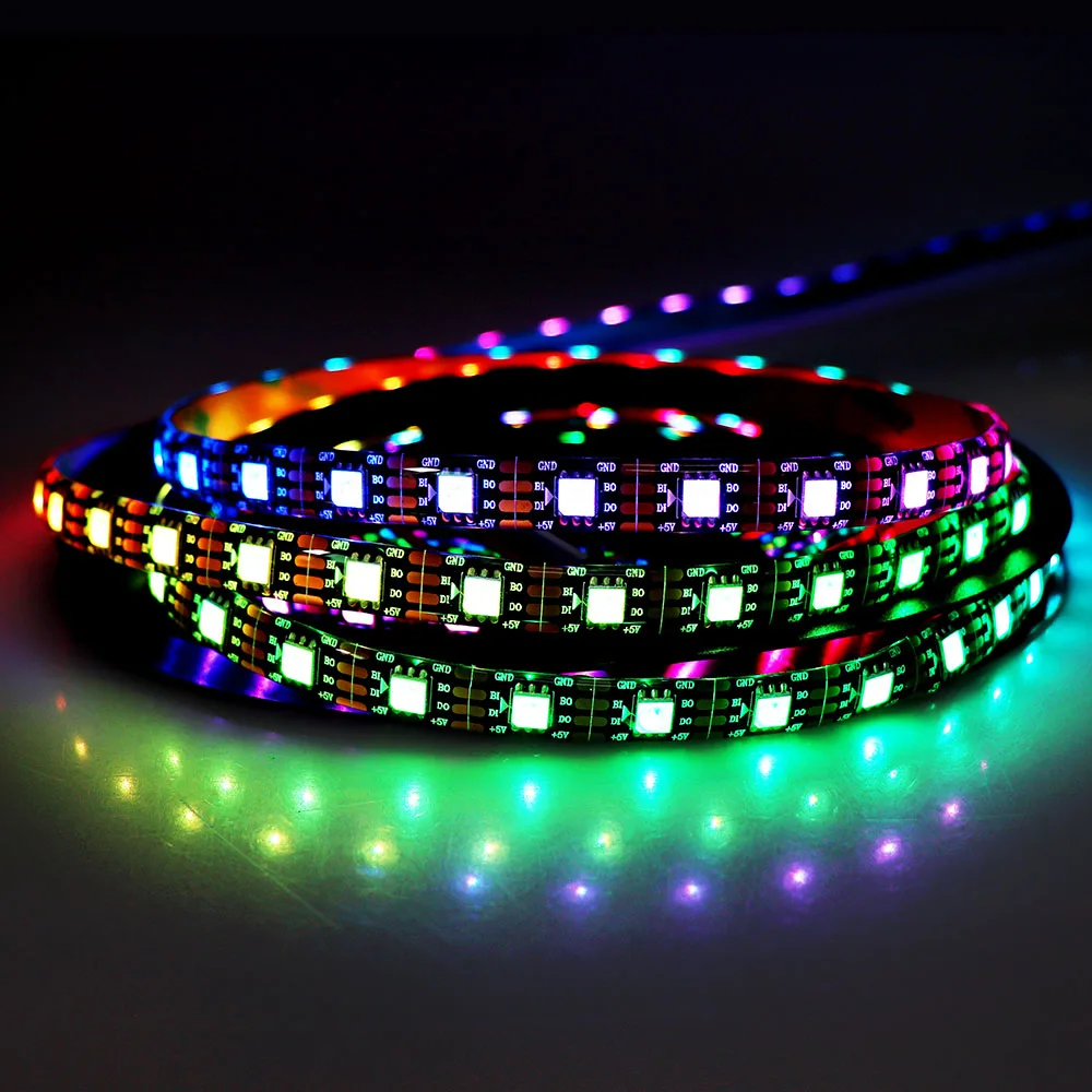 LED Strip RGBIC WS2813 60leds/m Wifi App Control Chasing Effect Lights Flexible Tape Diode Ribbon TV BackLight Room Decorate