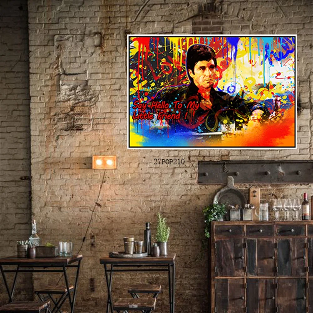 Paintings For Living Room Wall Scarface Painting Hand Made Art Pop Art Painting