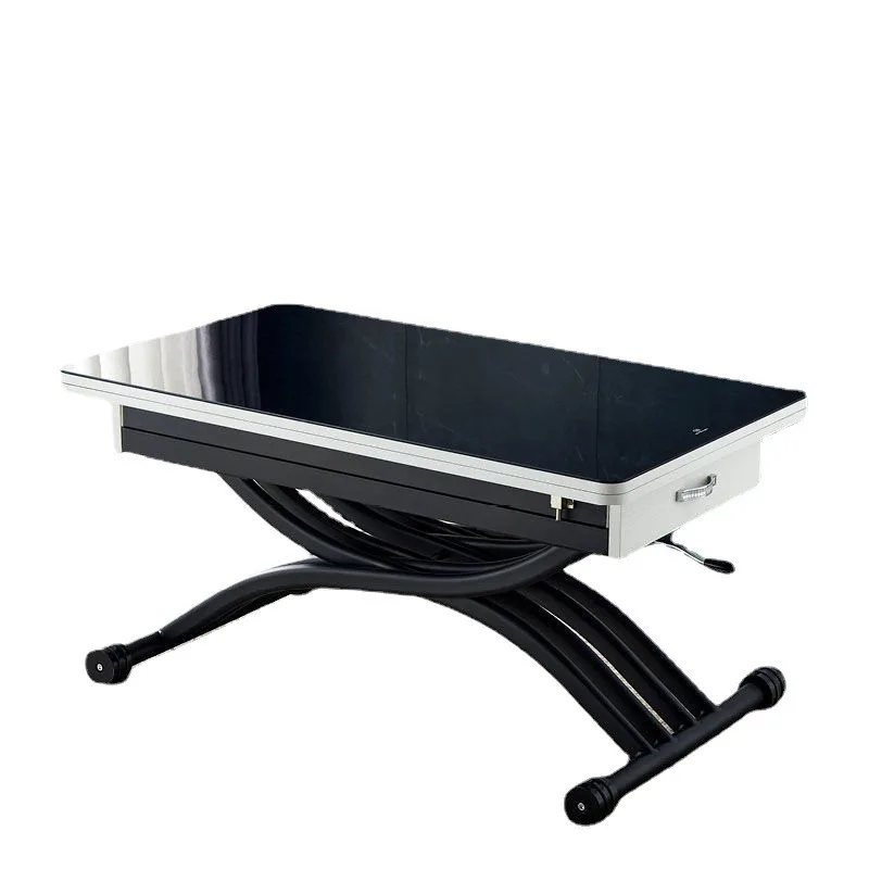 Europe 3 in 1 Transforming round glass top dining table coffee table transformer extending table