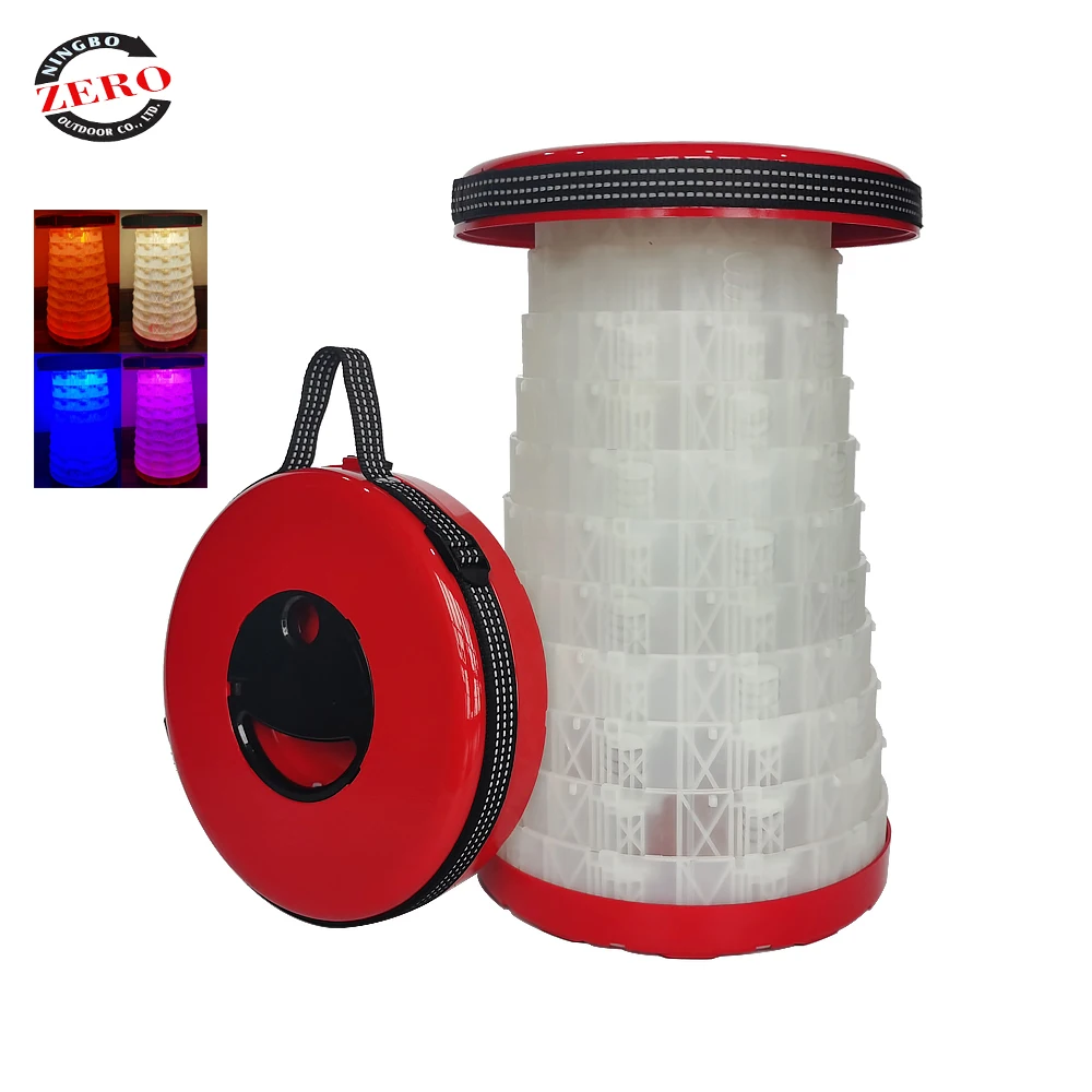 Ultralight Plastic Outdoor Retractable Round Smart Portable Folding Camping Toilet Stool Chairs Lightweight Collapsible Stool