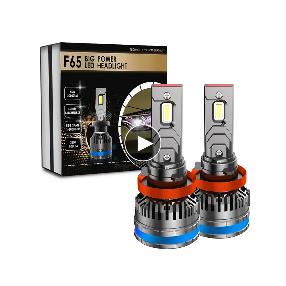 XENPLUS F65 в виде бабочек, новинка, 12V 65W 20000LM 6000K 3570 чип H8 H9 H11 360 градусов с переключением между дальним и Автомобильные светодиодные лампы для передних фар