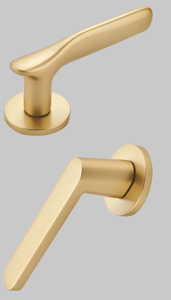 House Gold Interior Door Lever Handle With Lock Kit Gold Zinc Alloy Bedroom Room Door Handle Lock Set