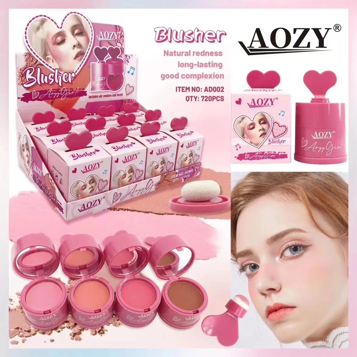 Rimocoo 12 pc cream blush Custom Private Label Stick Blush Makeup High Quality Creamy Blusher Palette Makeup for cheek Stick