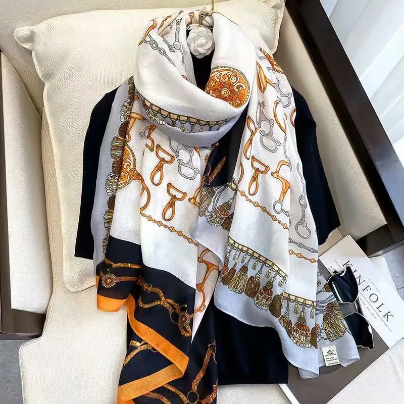 2021 Spring New Luxury Long Shawl Cotton Linen Wraps Fashion Plaid Stripe Polka Dot Scarf Women Printed Scarf Hijab Shawl