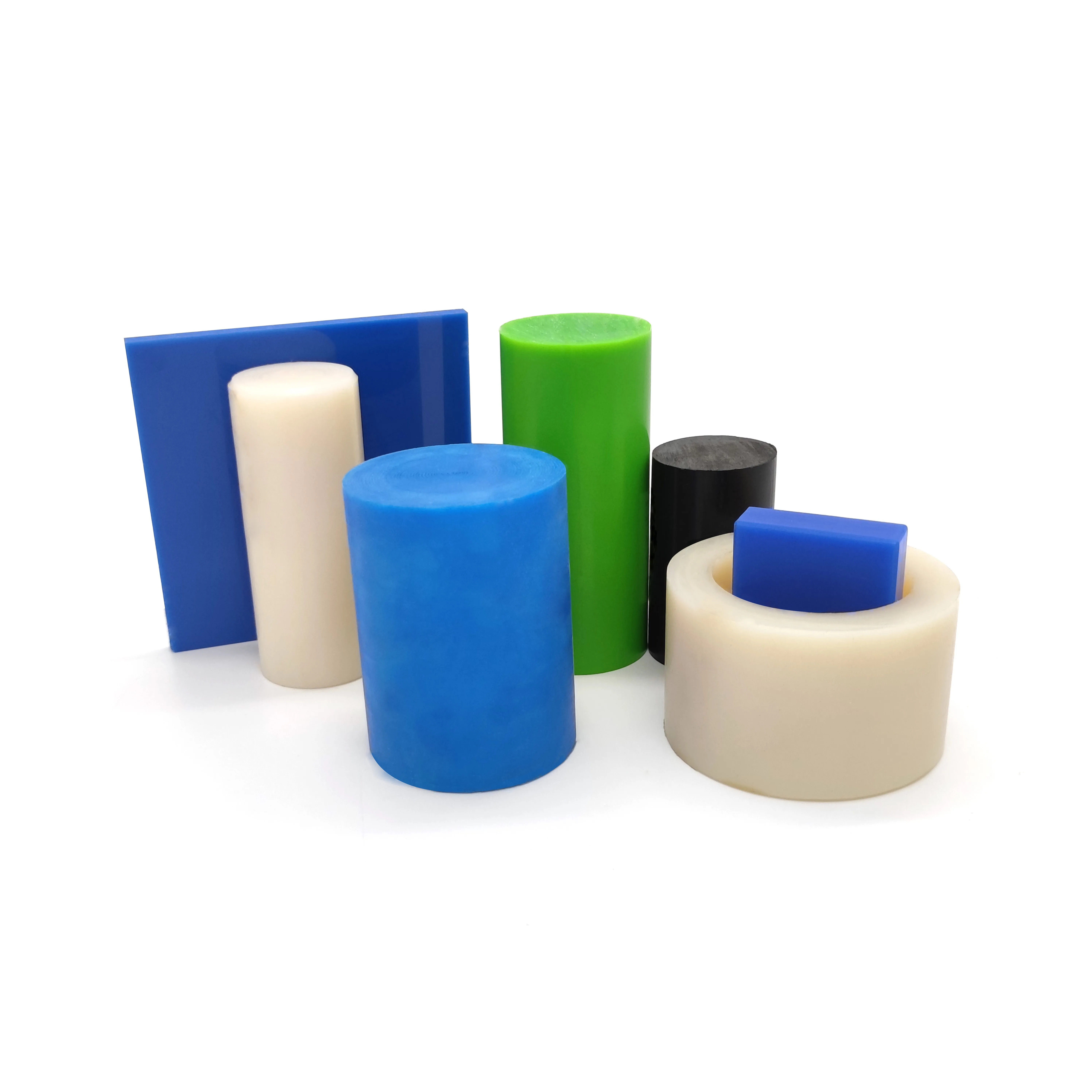 engineering plastic customized size high rigid blue white natural  nylon MC/PA6 sheets rods