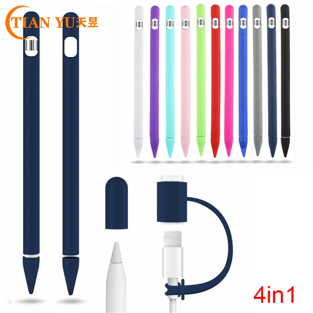 
Цветной Мягкий силиконовый чехол для стилуса Apple, совместимый с планшетом iPad, защитный чехол для стилуса 