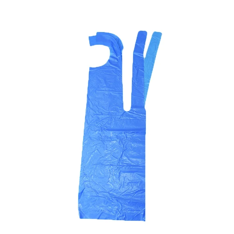 Leboo CE ISO high quality disposable LDPE apron flat packed blue