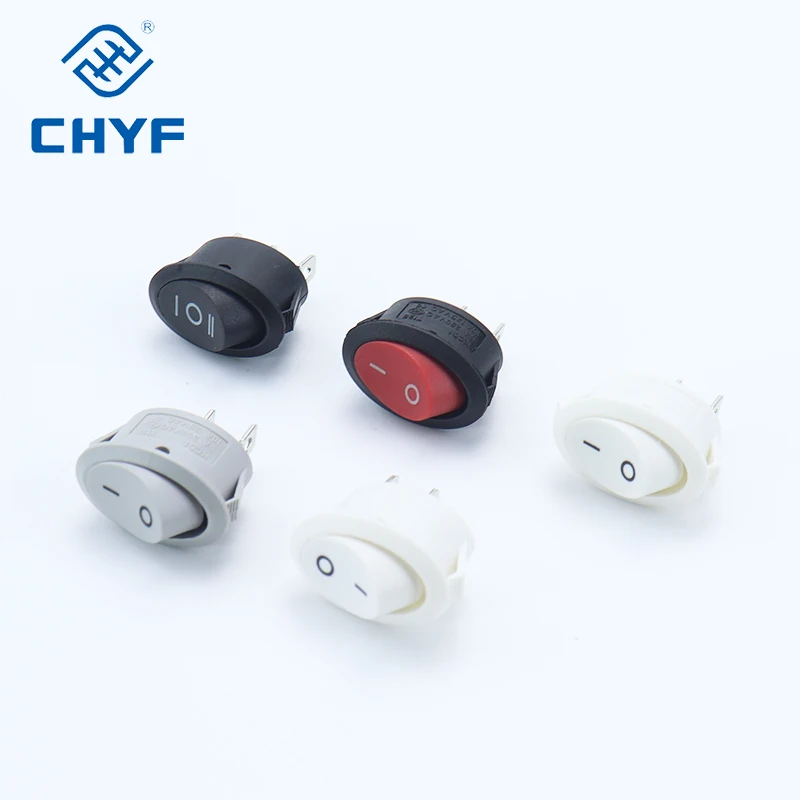 CHYF Mini Rocker Switch LED illuminated Black White Red Blue 10A 250V / 6A 125V 3 Pin BoatSwitch