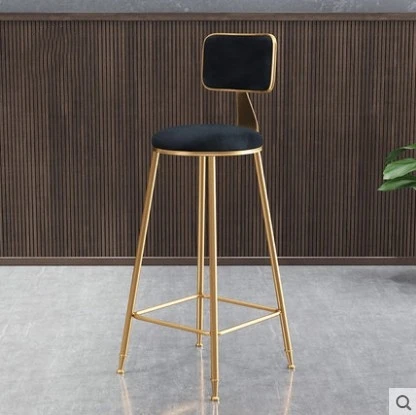 Light luxury front desk coffee restaurant casual bar chair backrest high stool