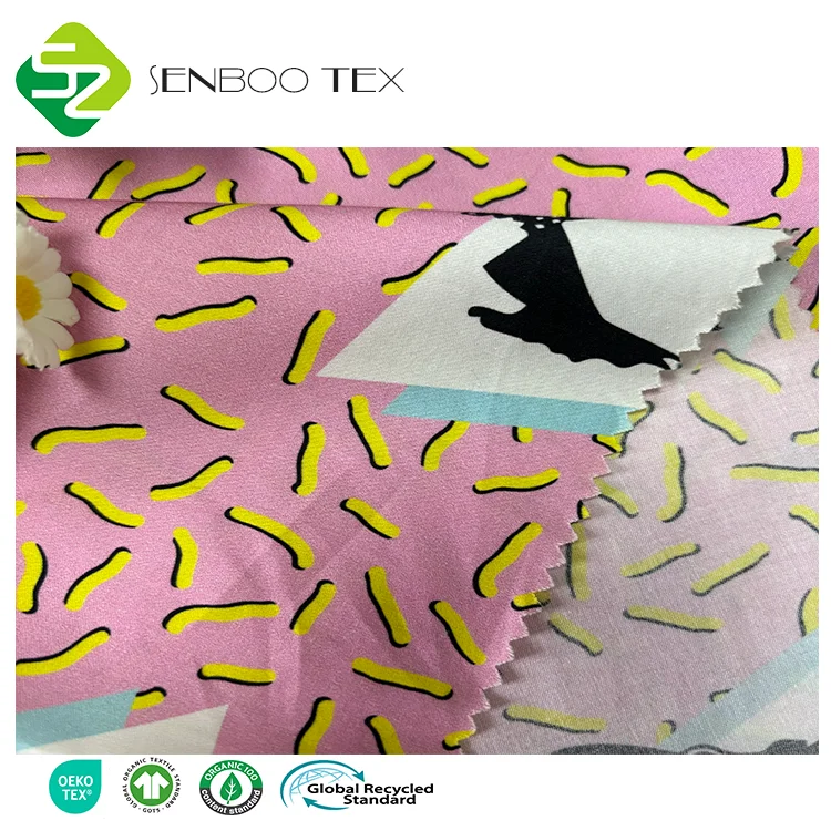 100% Organic Cotton Woven Fabric Best Quality Printed 100 GSM Poplin for Shirts Pillow Lining Skirts Dot Pattern Combed Yarn