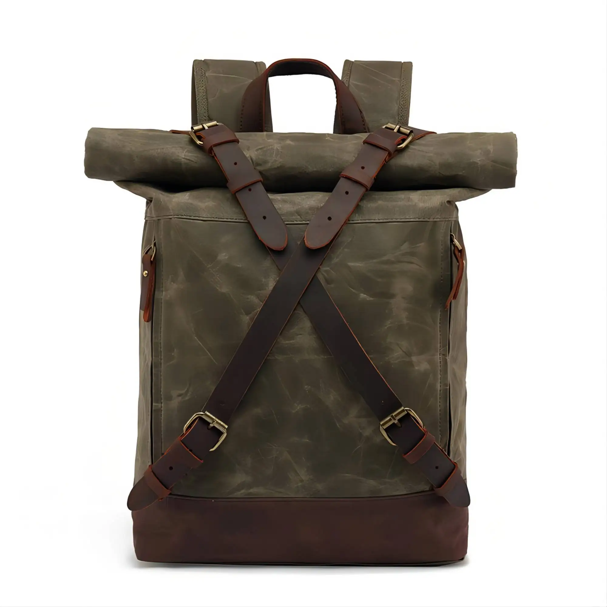 Strong Waxed Canvas Shoulder Backpack Bag Outdoor Waterproof Anti-theft Computer Bag Mountaineering Backpack
