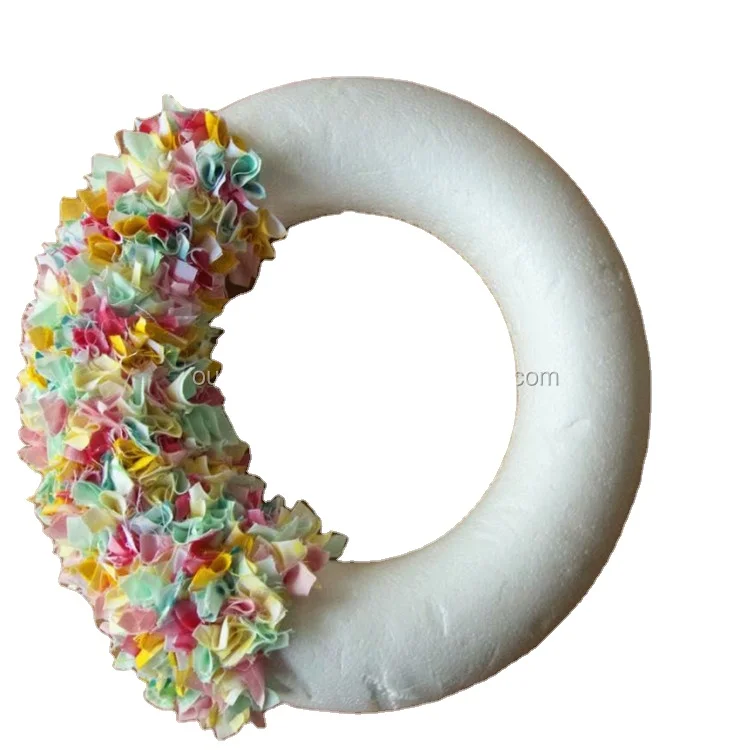 Поли пенопластовый венок, сделай сам, ручная работа, пенопластовые кольца для новогодних и рождественских украшений