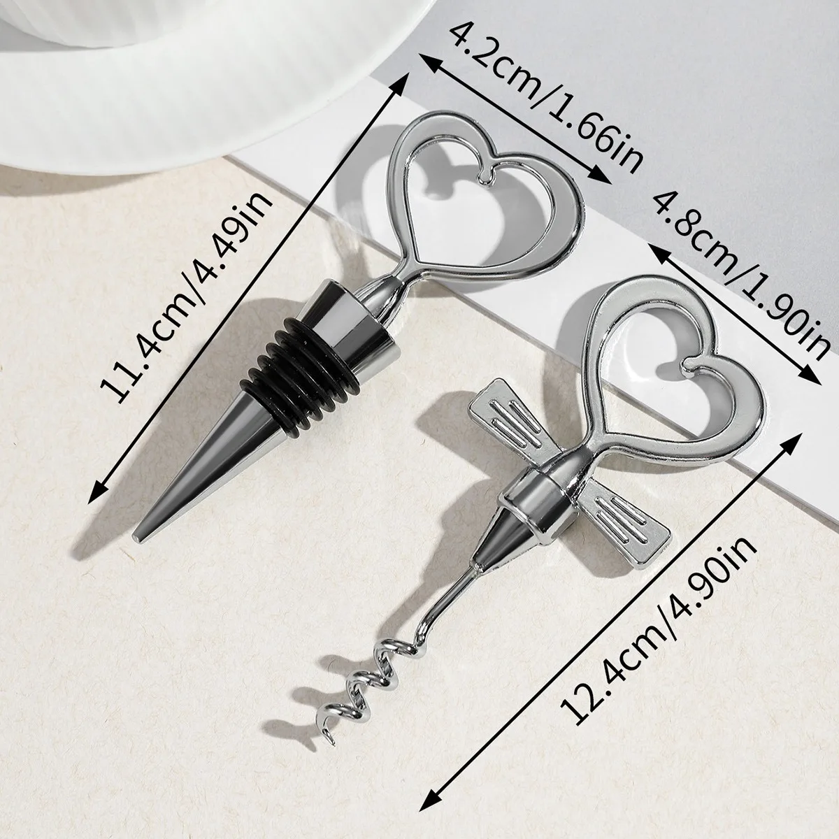 Wholesale Heart Beer Bottle Opener and Stopper Wedding Souvenirs for Guests Gifts Party Giveaways Gifts Wine Opener Stopper