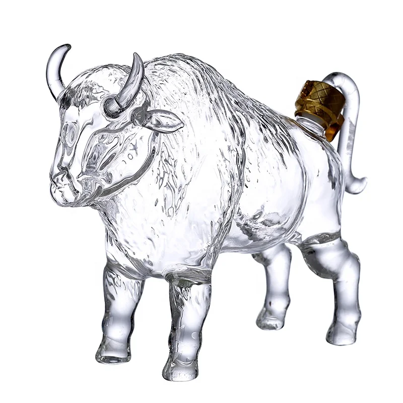 830ml Cow Shape Wine Bottle Glass Whiskey Wine Bottle