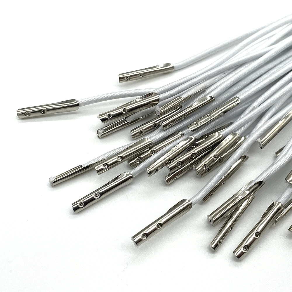 Customized Stretch Round String for Masks Hats Craft Making Elastic barbed cord with metal ends