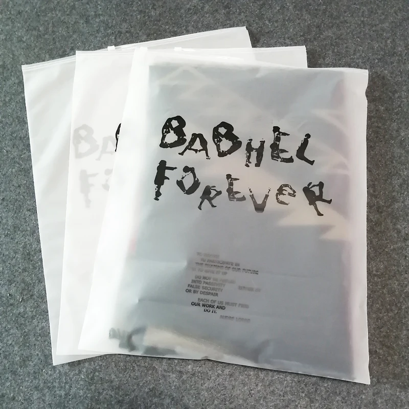 Eco-friendly Frosted Bags Custom Printed Plastic Packaging For Clothing EVA Slider Ziplock Zipper Bags For T-shirt Hoodies