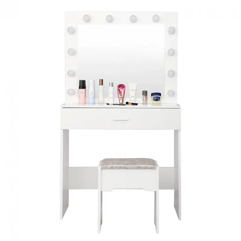 Kit Furniture Cosmetic Download Miror Round Mekeup Artist Make Up Led Light Dressing Makeup Vanity Table Desk With Mirror