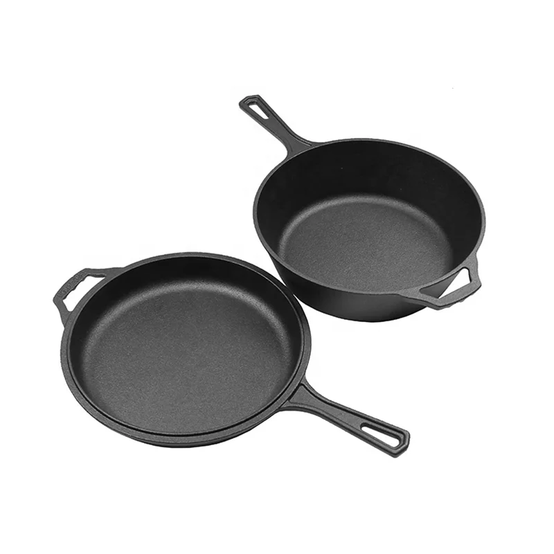 Cast iron 2 In 1 dutch oven muti-purpose pot