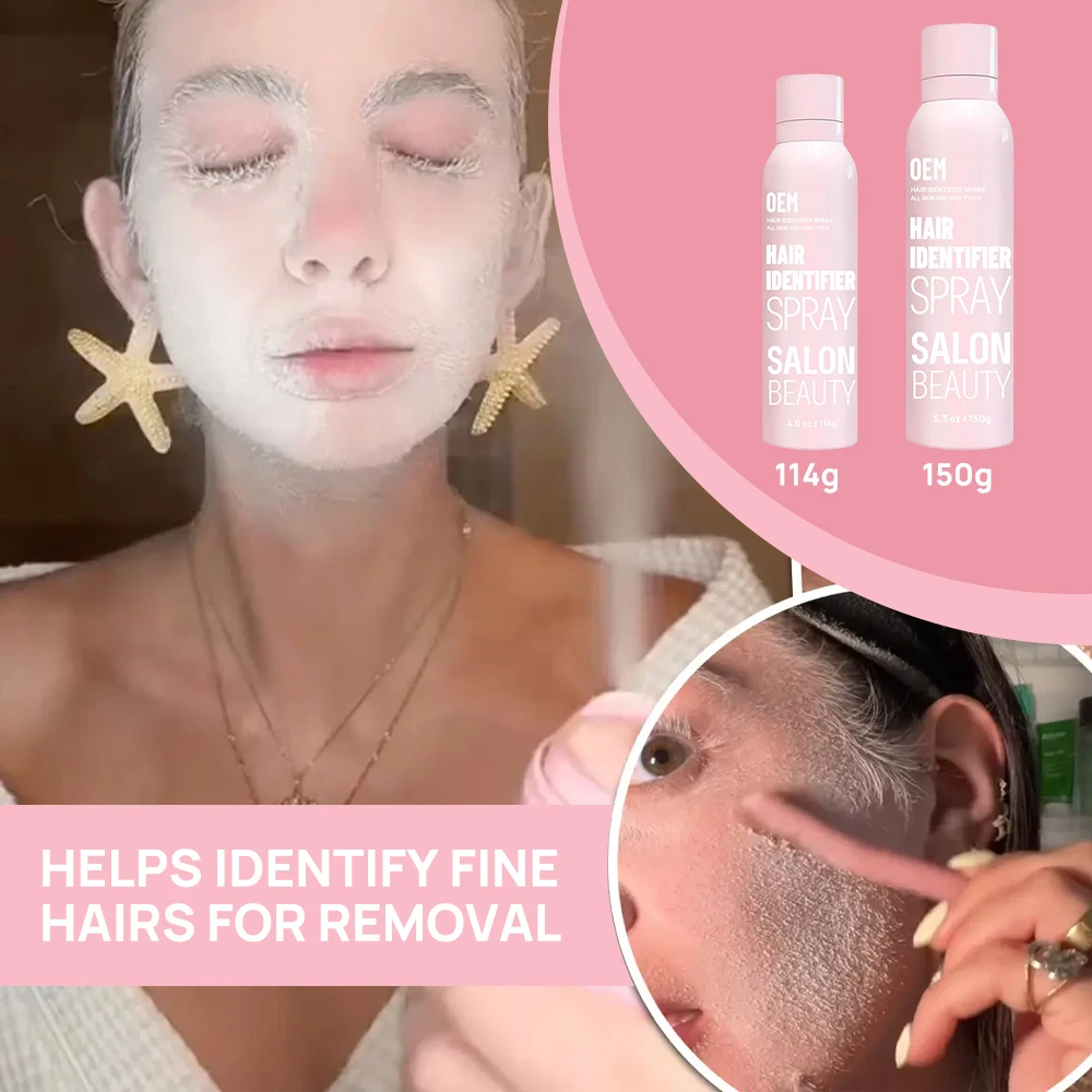 Free Sample Natural Face Identifier Spray For Facial Skin Body Powder Shaving Removal Powder Hair Identifier Spray