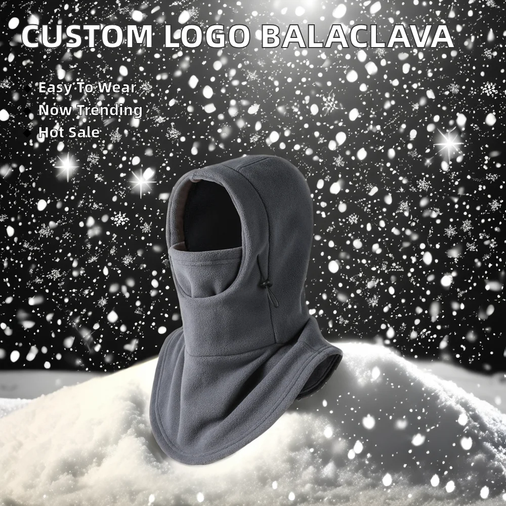Custom Logo Balaclava Winter Warm Ski Mask with Windproof Feature Adjustable Full Face Mask for Adults for Sports Daily Use