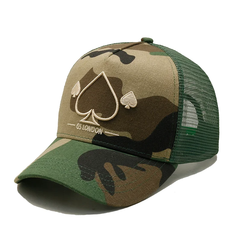 5 панельных камуфляжных сетчатых дышащих камуфляжных кепок с 3d вышивкой
