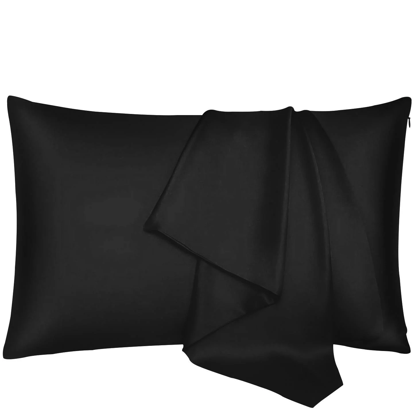 Custom Logo OEKO-TEX 100% Silk Pillow Cases Open and Hidden Zipper Solid Colors Silk Pillow Case Set