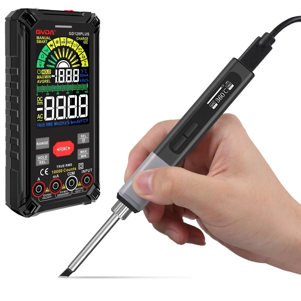 GVDA Smart Soldering Iron Temperature Portable Electronic Soldering Station Welding 65w Adjustable Constant Digital Multimeter