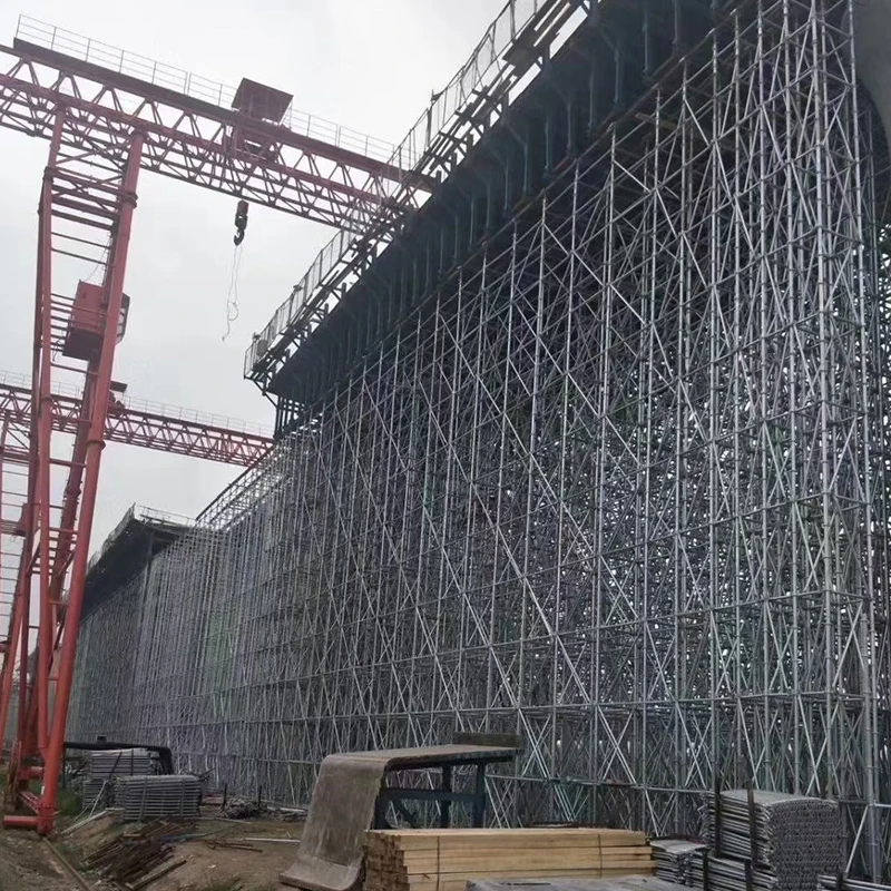 Ring lock scaffolding for high-rise building and construction projects