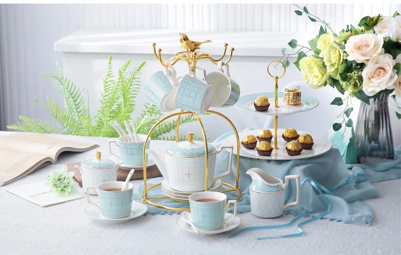 Wholesale New Bone China Coffee Set Hand Painting Porcelain Tea Set