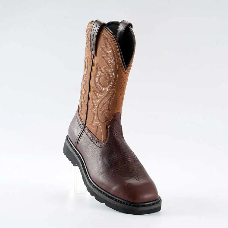 Hot Selling 10 Inch High Top Genuine Leather Western Cowboy Boots Waterproof Crazy Horse Leather Goodyear Safety Boots