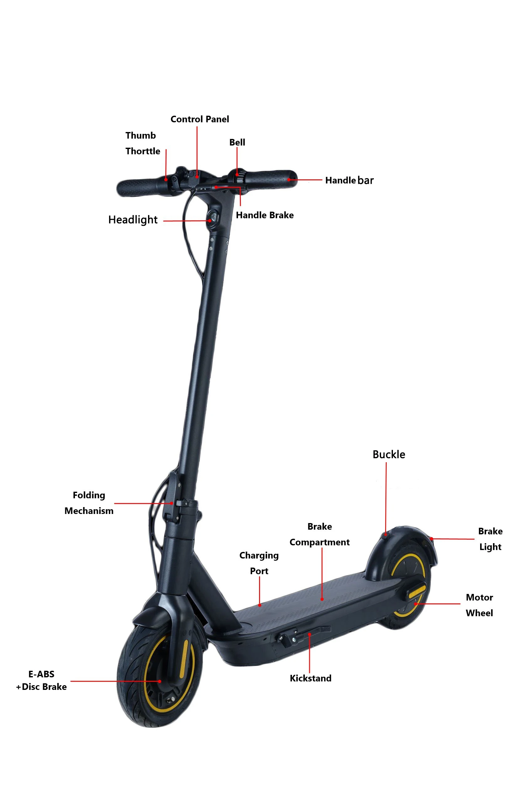 
Eu Uk Warehouse 36V 10AH 350W Skateboard Foldable Motorcycle E Scooter Adult Electric Scooter 