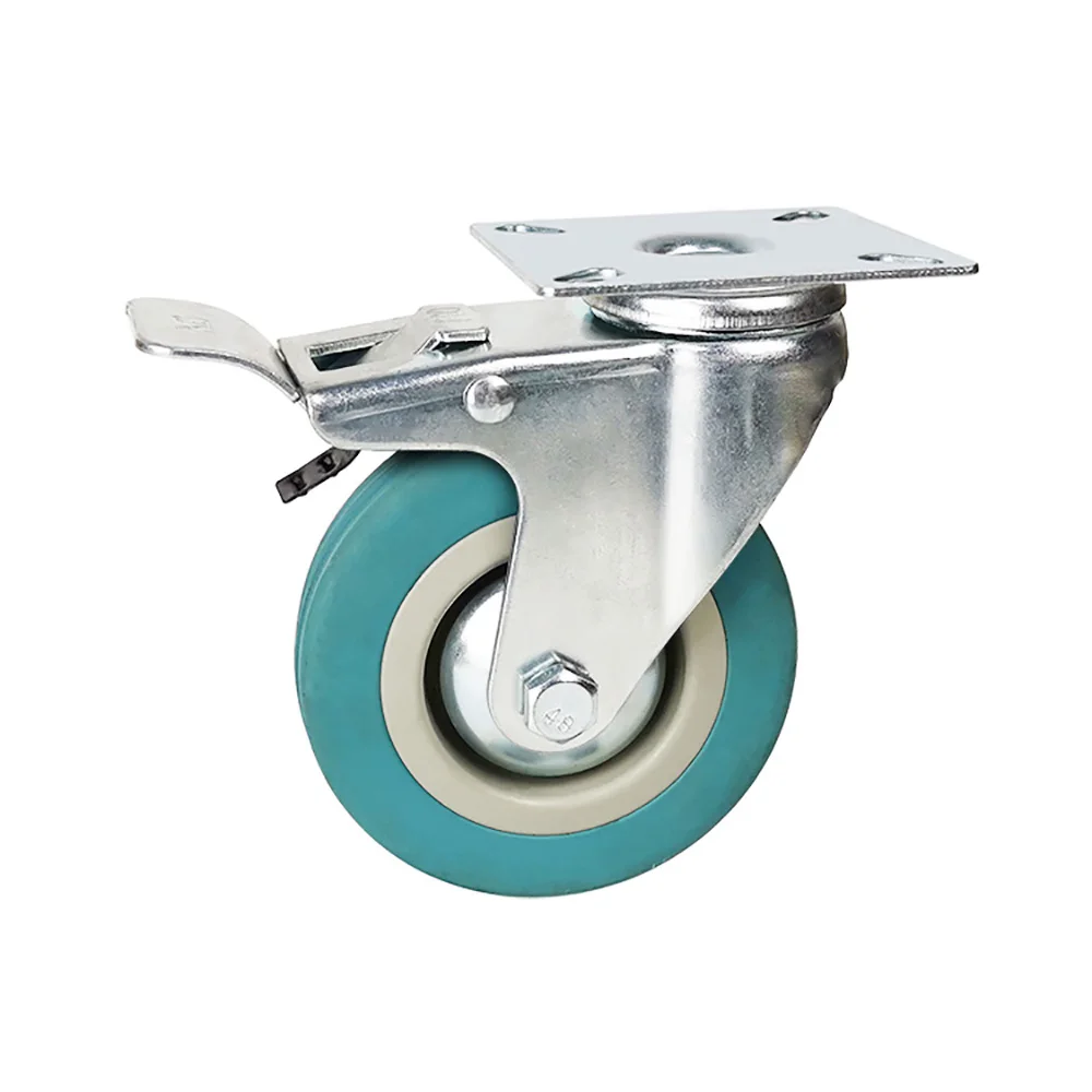 WBD Light Duty Caster Gray Pvc Fixed Rigid Caster Wheel For Furnitures