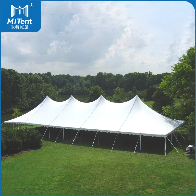 Luxury 80x80ft Canvas Wedding Pole Circus Tent for 250 Seaters with Decorated Ceiling Liners
