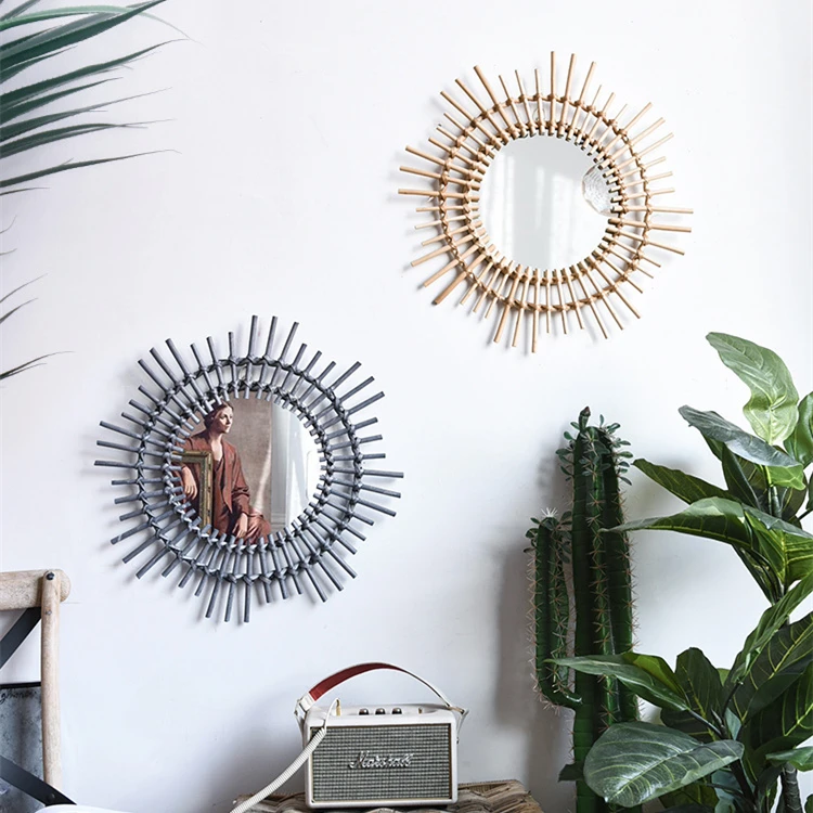 Creative Art Deco Round Mirror  Living Room decor mirror Porch European Style Hanging Mirror