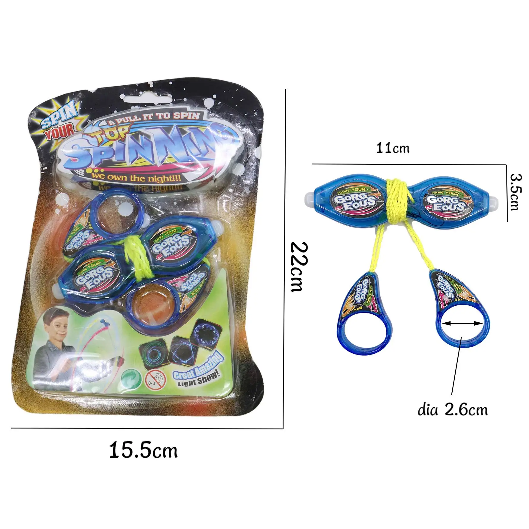 Customized Toy for Boy 4 Year Flashing Led Light Up Novelty Children Glow Pull Light Up Toys Spinning Light Up New Toy
