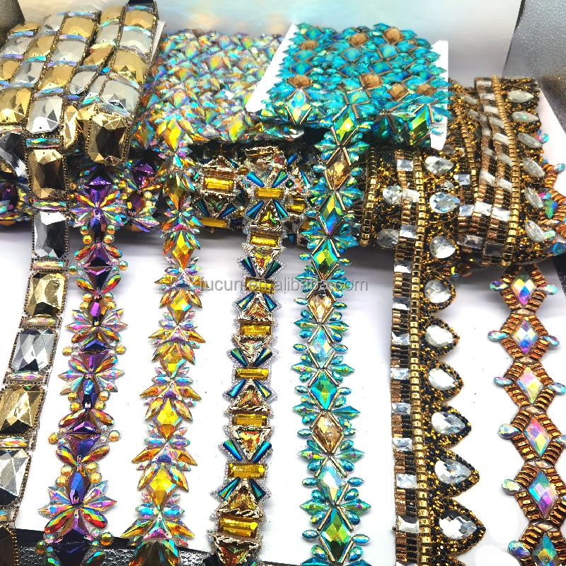 Customize Designs Different Types Diamond Trimming Rhinestones For Iron On Clothing Vincy Mas Carnival Accessories