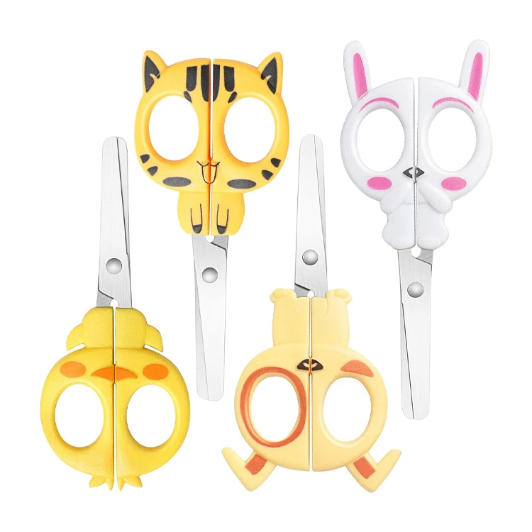 Лидер продаж ручка в форме милых животных детские бумажные канцелярские ножницы для детей