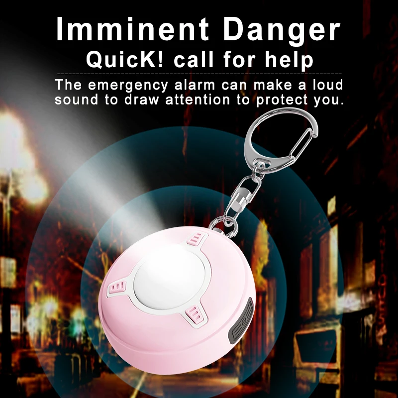 130DB Siren Song LED Portable Emergency SOS Security Self Defense Alarm Keychain Personal Alarm for Women Children Elderly