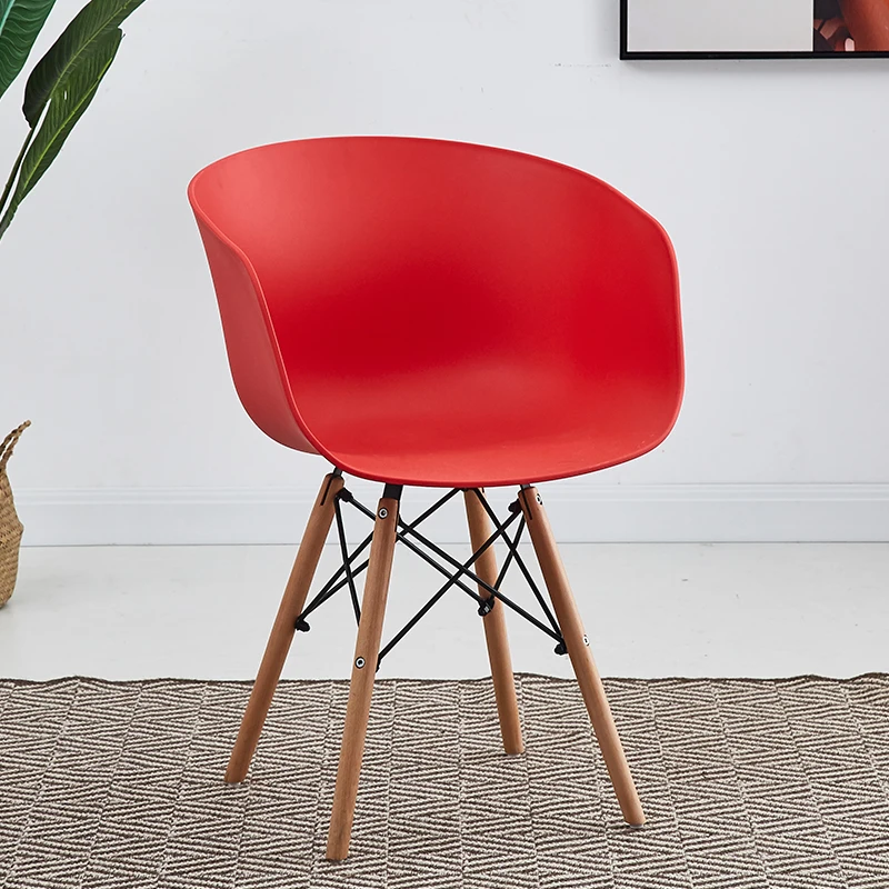 Modern Style Factory Direct Sale Wooden Legs Leisure Chairs Plastic Arm Chair for Lving Room