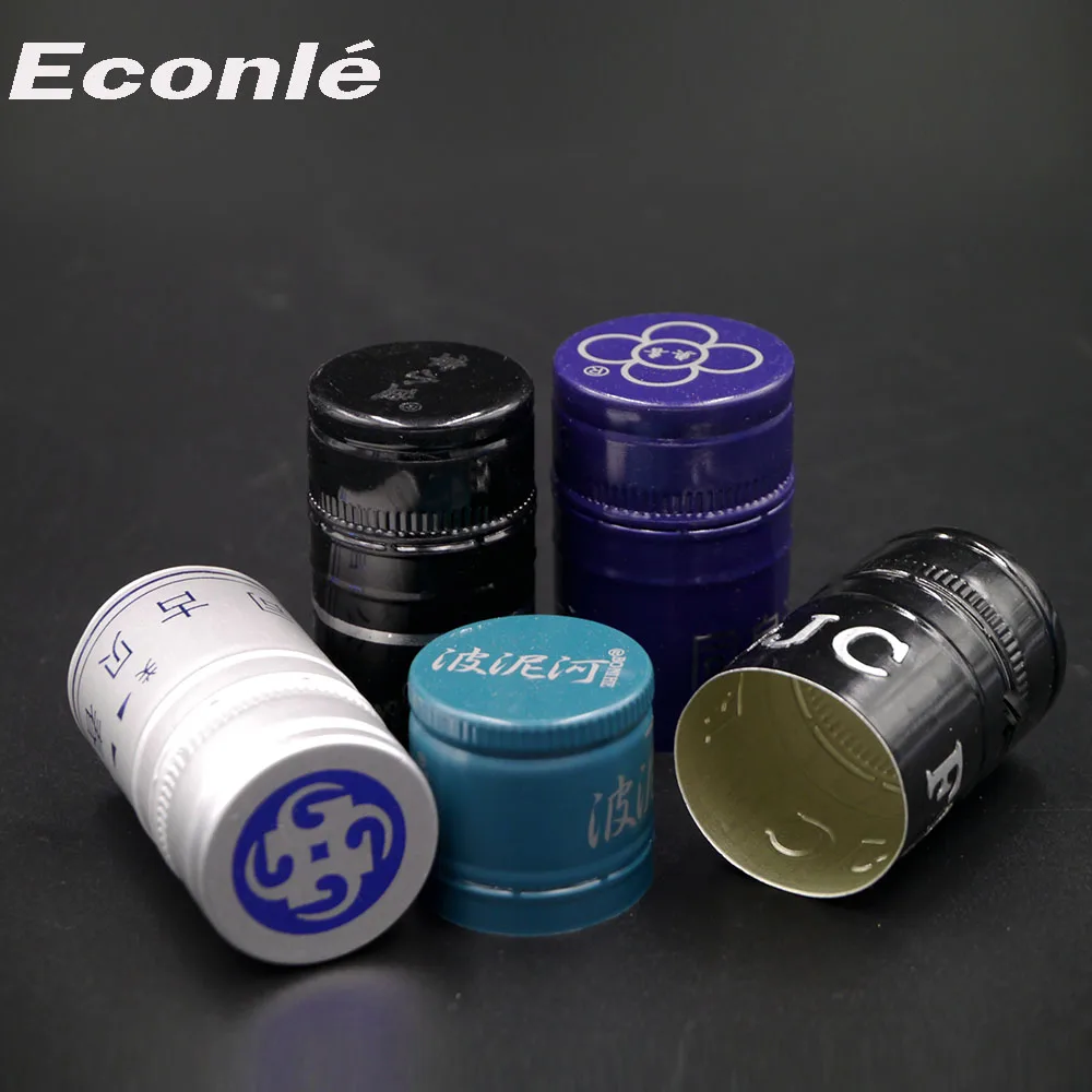 Customized Size 30x60mm Aluminum Wine Screw Ropp Caps Lids Closure with a Tin/saran Liner for Vodka Spirit Liquor Whisky Bottle