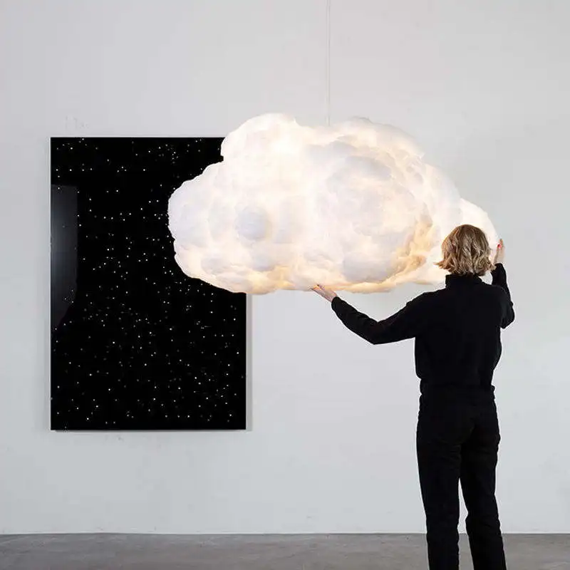 White Cloud Chandelier Light For Indoor Living Room Dining Room Led Hanging Modern Nordic Lamp For Interior Decor