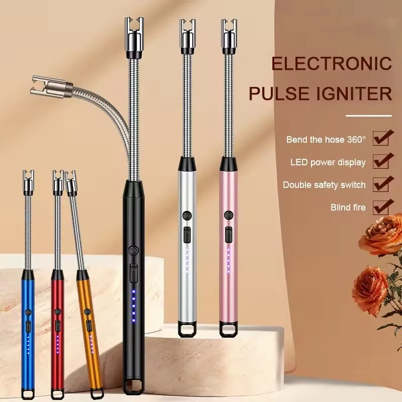 Windproof 360 Degree Free Rotation BBQ Lighter Wholesale Rechargeable Electric Arc Lighter