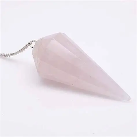 WHOLESALE ROSE QUARTZ CONE PENDULUM HEALING DOWSING CRYSTAL PENDULUM/NATURAL PINK ROSE CRYSTAL GEMSTONE PENDULUM