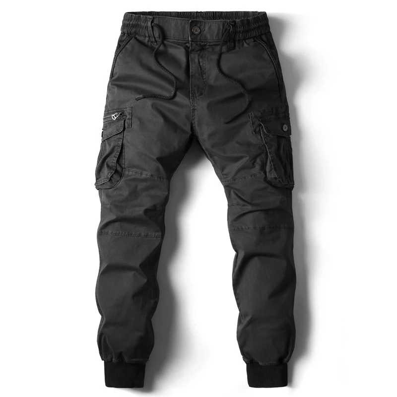 Wholesale Causal Sports Wearing Long Cargo Washed Pants With Side Pockets Stacked Jogger Trousers Man