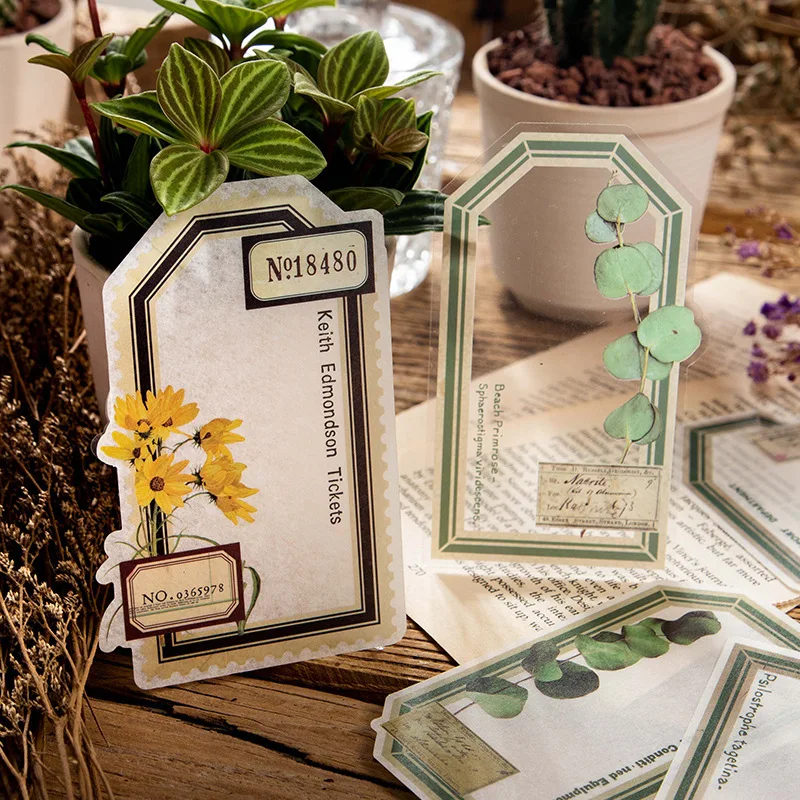 10pieces/pack Large Size Stickers Manor Memory Series Retro Creative Border Decorative Landscaping Material Stickers