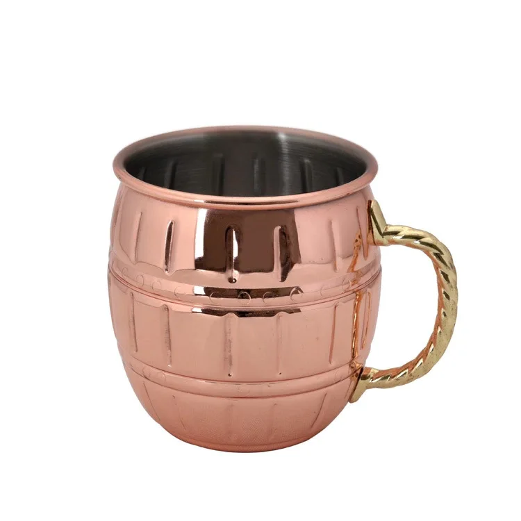 Beer Mug with 18oz Stainless Steel Cup Beer Gift Ideas Beer Tankard  Vintage Bar accessories Barrel Brown Retro Design