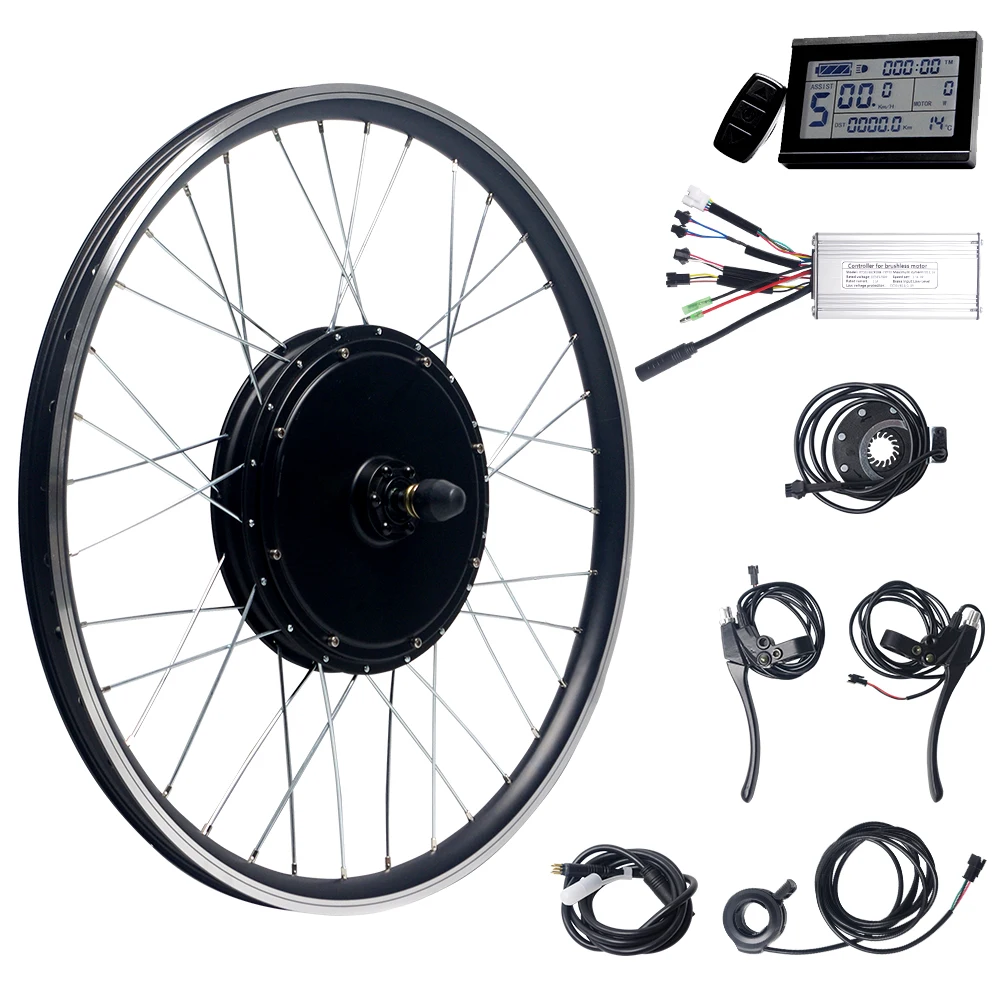 48V 500W Brushless Gearless Front Wheel Hub Motor Kit For Electric Bicycle Conversion Kit 20-29inch with free shipping
